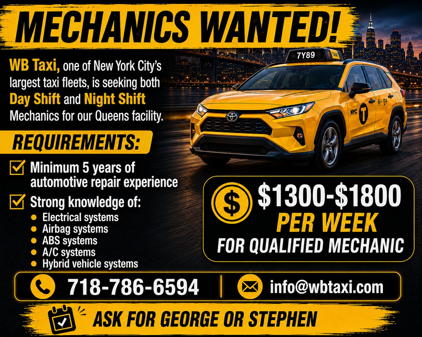 HIRING: Mechanic (Queens, LIC) HIRING: Mechanic (Queens, LIC) - Job Opportunity - www.sharvarok.com