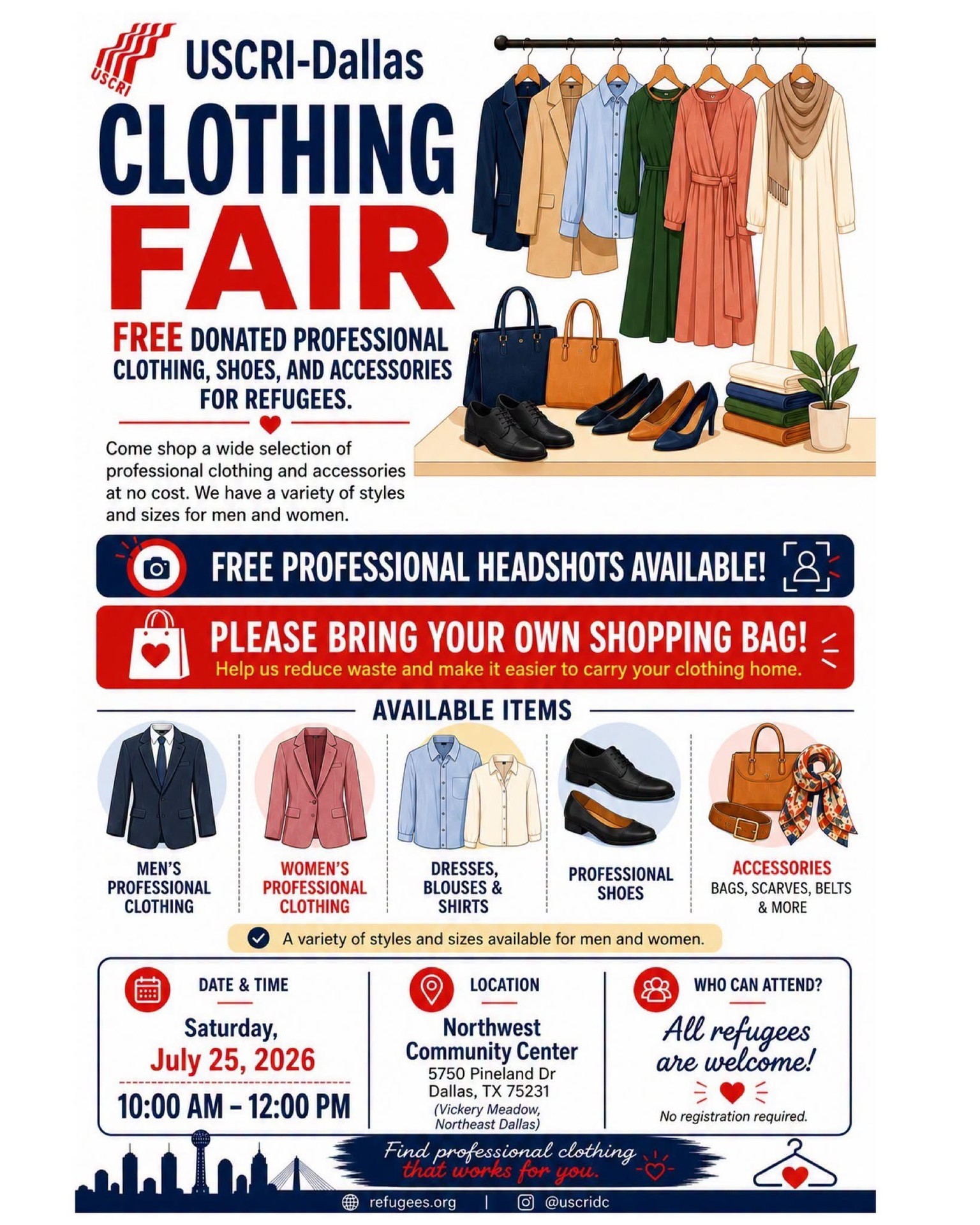 Free Clothing Fair for Refugees in Dallas Free Clothing Fair for Refugees in Dallas - Events - www.sharvarok.com